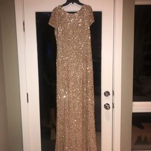 Adrianna papell gold sequin dress